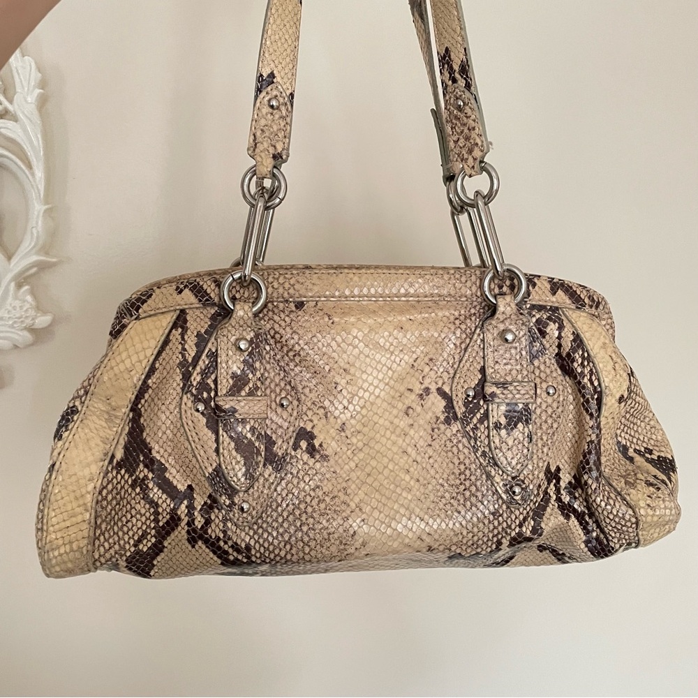 Cole Haan Snake Print Shoulder Bag, Vintage Snakeskin Handbag, Animal Print Bag